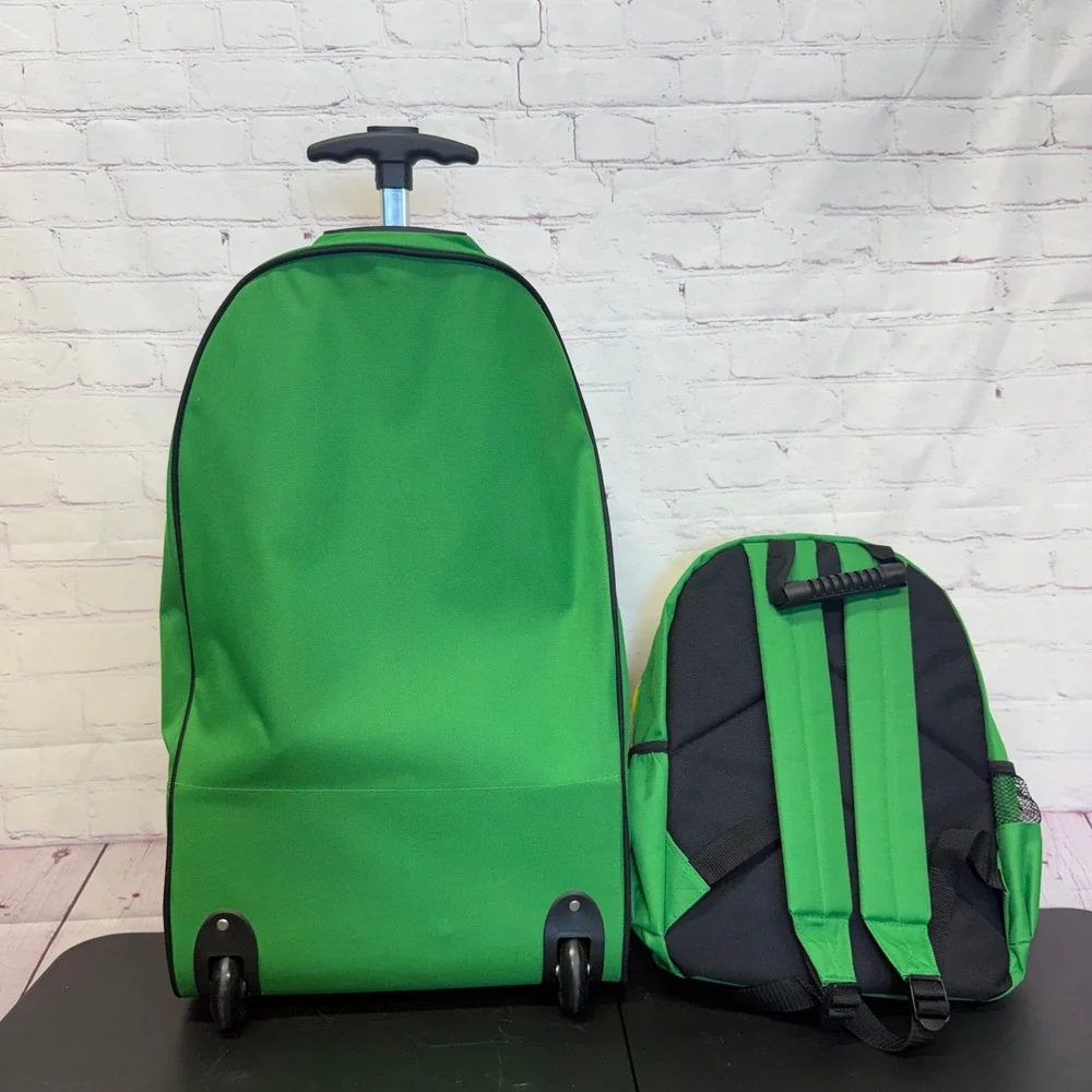 Ducks Unlimited Green Wing Rolling Suitcase and Backpack Set Green Yellow